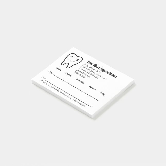 Bloco De Notas Your Next Appointment Dentist's Office Reminder (Inclinado)