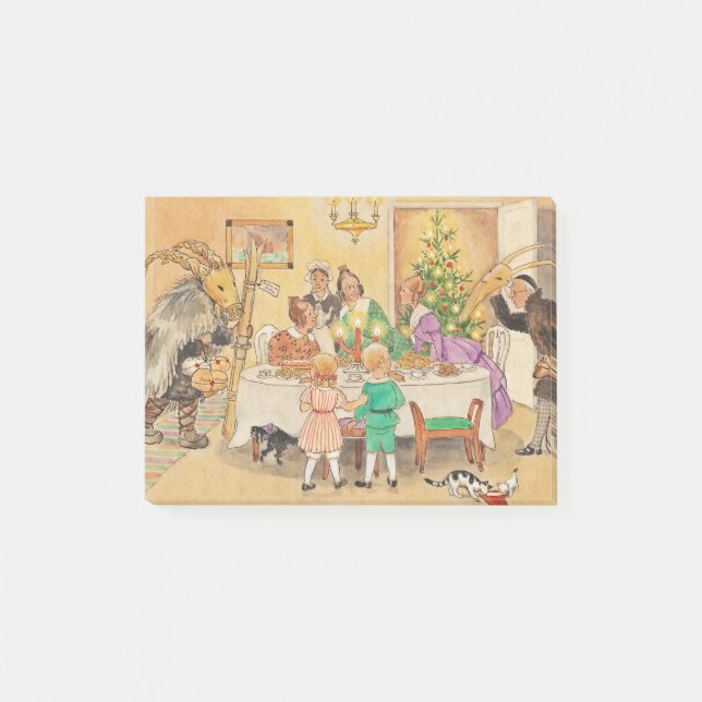 Bloco De Notas Yule Goat na Mesa de Janto (Frente)