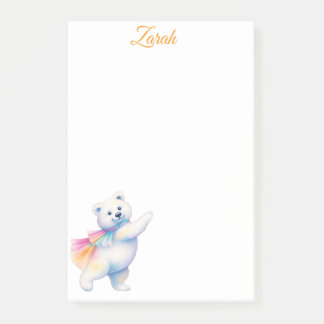 Bloco De Notas Zarah o Urso Polar Dançante | Personalizado