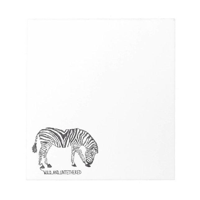 Bloco De Notas Zebra composta por Escrivores Negros (Frente)