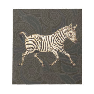 Bloco De Notas zebra de safra com design paisley