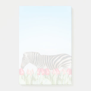 Bloco De Notas Zebra entre as Tulipas