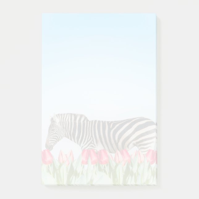 Bloco De Notas Zebra entre as Tulipas (Frente)