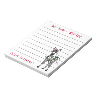 Bloco De Notas zebra natalícia festiva, lista de desejos dos Papa
