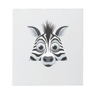 Bloco De Notas Zebra Peeking Bela Cartografia Animal Engraçada Ad