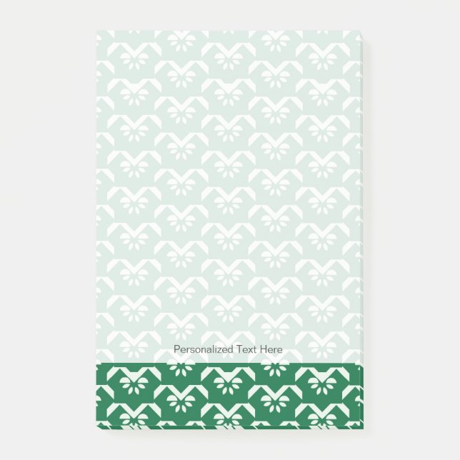 Bloco De Notas Zigzag floral verde (Frente)