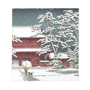 Bloco De Notas "Zojoji in Snow" de Kawase Hasui 川 瀬 巴 水