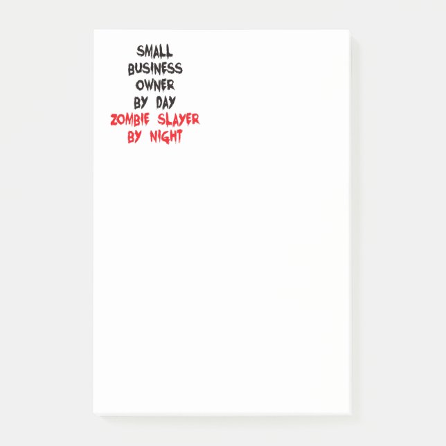 Bloco De Notas Zombie Slayer Small Business Proprietário (Frente)