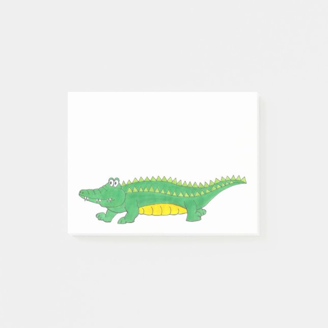 Bloco De Notas Zoológico de Crocodilo de Crocodilo de Gator Verde (Frente)