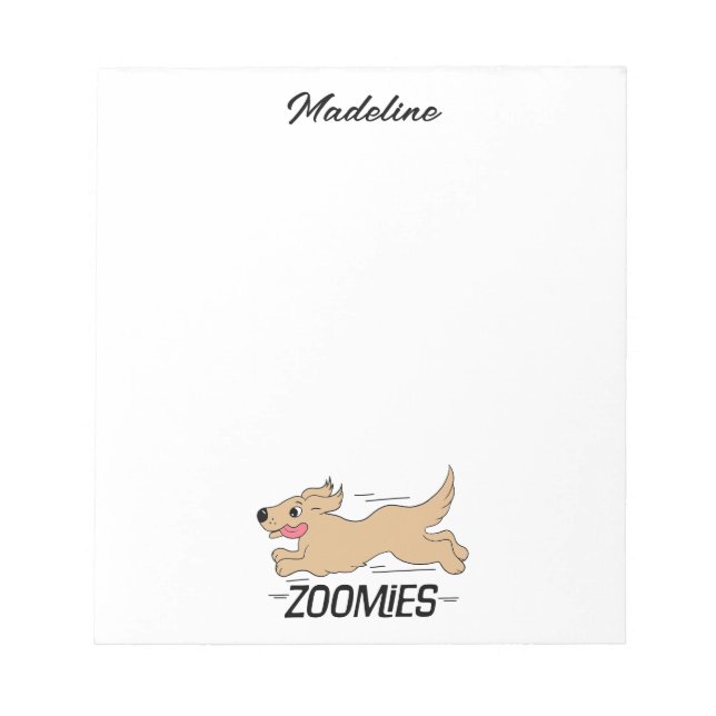 Bloco De Notas Zoomies Humorísticos Personalizados (Frente)