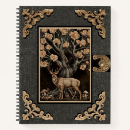 Bloco de Notebook Espiral e Árvore Magnolia
