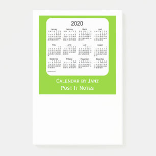 Bloco Post-it 2020 Amarelo Verde Posta os Calendários de Nota de