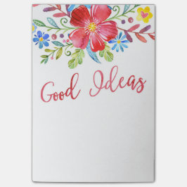 Bloco Post-it A aguarela floresce boas ideias