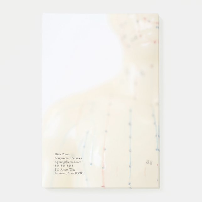 Bloco Post-it A caixa da acupunctura desvanece-se (Frente)