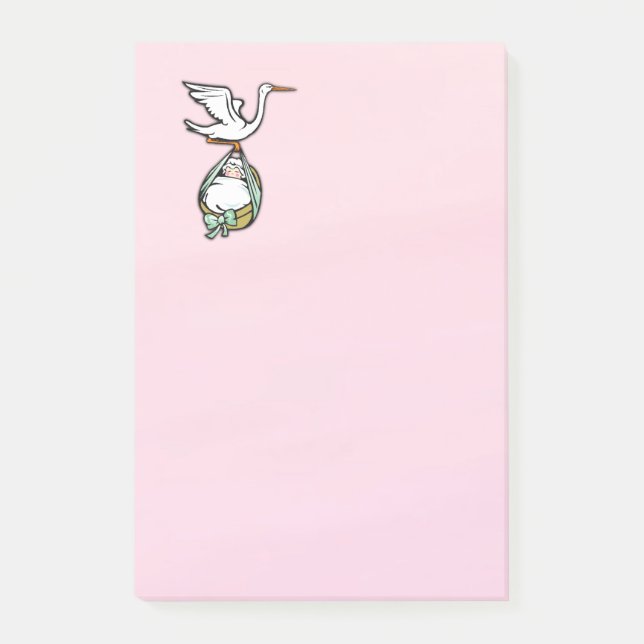 Bloco Post-it A cegonha leva um bebé (Frente)