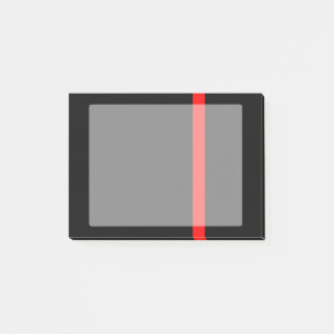 Bloco Post-it A linha vermelha fina simbólica vertical
