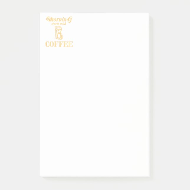 Bloco Post-it A manhã começa com o café (Frente)