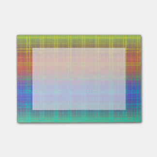 Bloco Post-it A xadrez de Tartan do arco-íris personaliza ou vai
