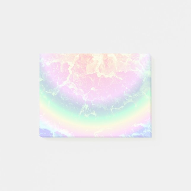 Bloco Post-it Abstrato - Fogo com Cores Psicodélicas do Arco-Íri (Frente)