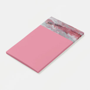 Bloco Post-it Abstrato personalizar de prata rosa Posta as notas