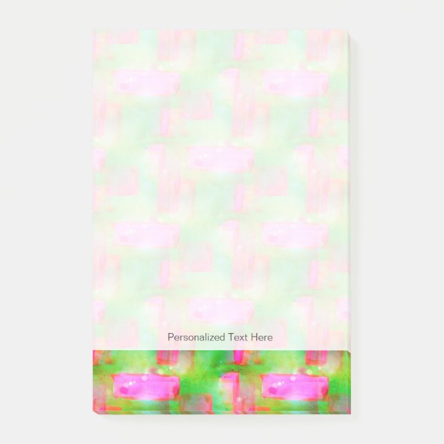 Bloco Post-it Abstrato pintado amarelo, rosa da luz solar (Frente)