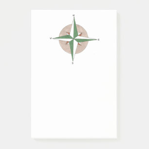 Bloco Post-it Acampamento Caminhando Ao Exterior Compass De Camp