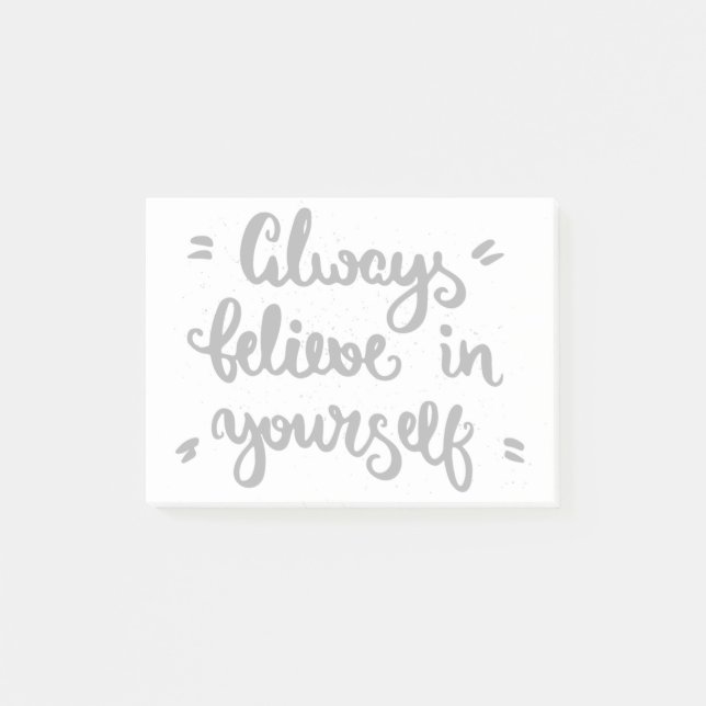Bloco Post-it Acredite sempre em o senhor mesmo (Frente)