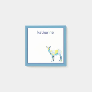 Bloco Post-it Adicionar Seu Nome Animais De Deer Geométricos