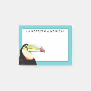 Bloco Post-it Adicionar Seu Nome Pássaro Trópico Toco