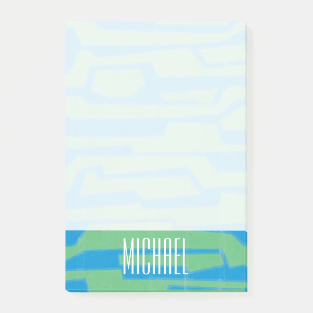 Bloco Post-it Adicione seu nome | Circuito Moderno V (Frente)