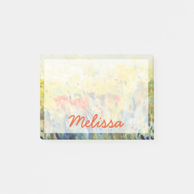 Bloco Post-it Adicione seu nome | Flores — Via II (Frente)