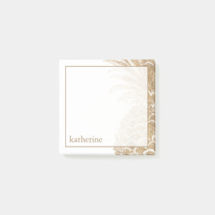 Bloco Post-it Adicione seu nome Pinanás Tropical Dourada