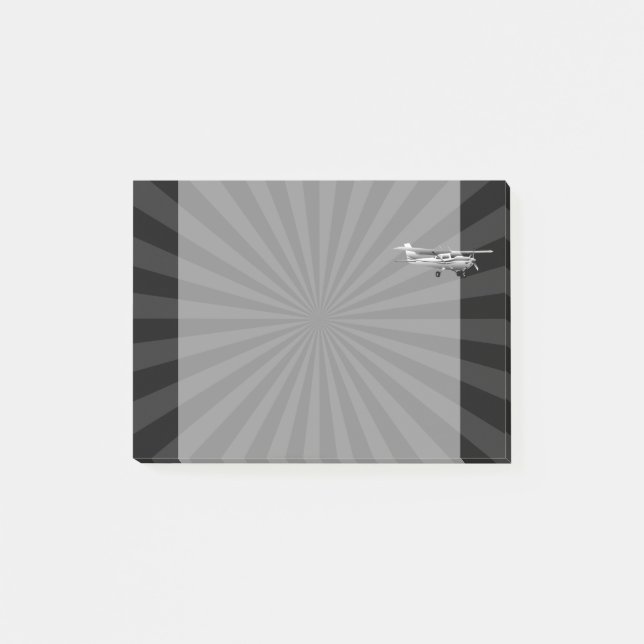 Bloco Post-it Aeronave Clássica Cessna Silhouette Sunburst (Frente)