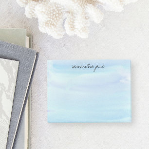 Bloco Post-it Aguarela azul pálido personalizada