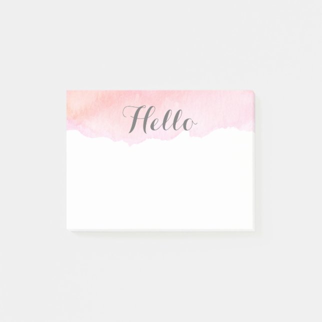 Bloco Post-it Aguarela cor-de-rosa (Frente)