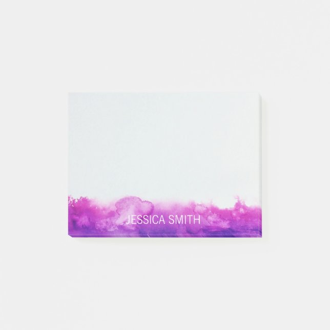 Bloco Post-it Aguarela violeta roxa personalizada da lavanda (Frente)