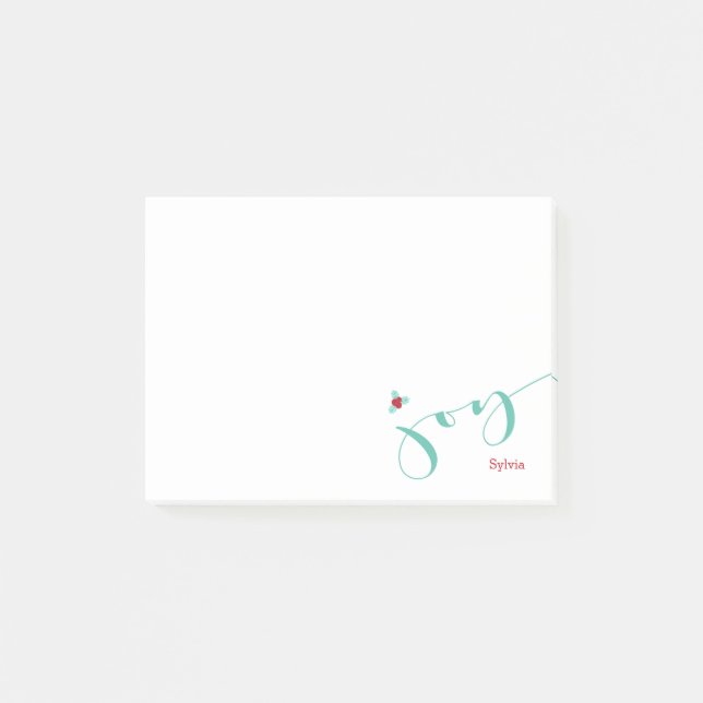 Bloco Post-it Alegria, bagas do azevinho do feriado (Frente)