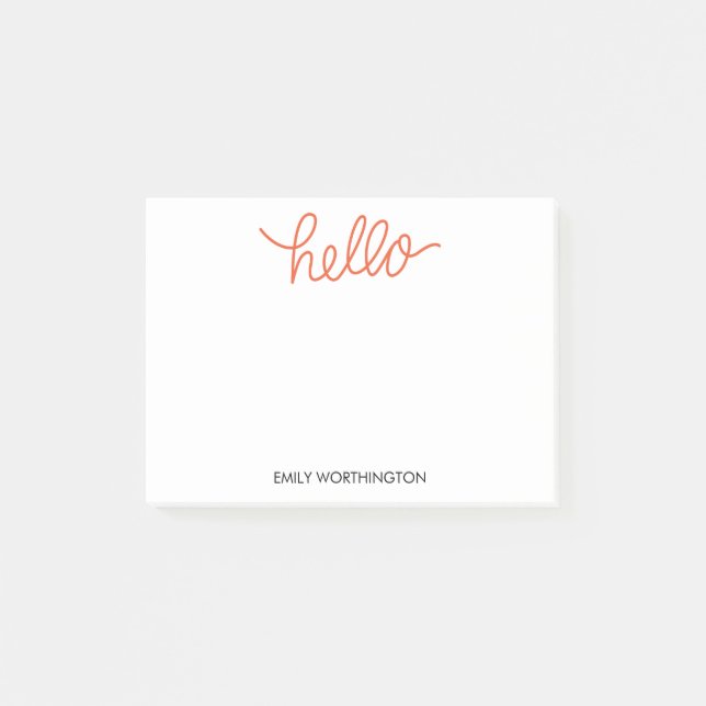 Bloco Post-it Alô - Inscrição de Notas de Post-it® Personalizada (Frente)