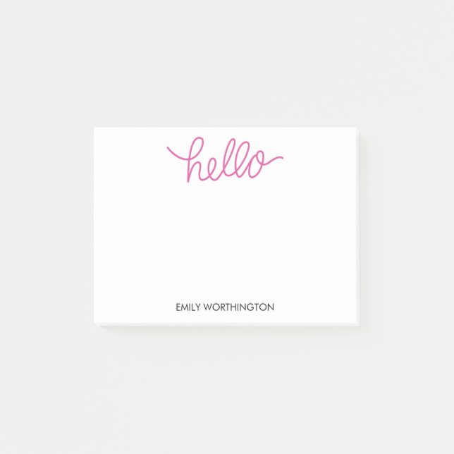 Bloco Post-it Alô - Inscrição de Notas Personalizadas de Post-it (Frente)