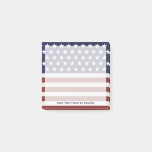 Bloco Post-it American USA Flag Patriotic 4 de julho de texto pe