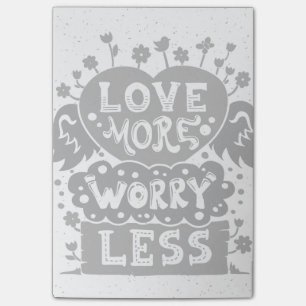 Bloco Post-it Amor Mais Preocupado Menos