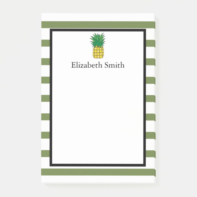 Bloco Post-it Ananás verde personalizado (Frente)