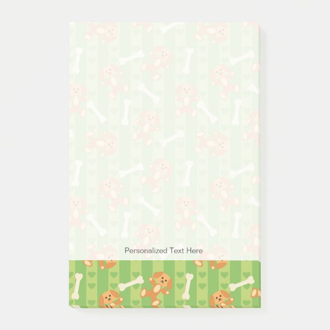 Bloco Post-it antecedentes com cães e ossos (Frente)