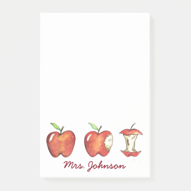Bloco Post-it Apple for School Teacher Apple Gift (Frente)