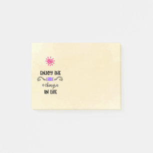 Bloco Post-it Aprecie as coisas pequenas em citações da