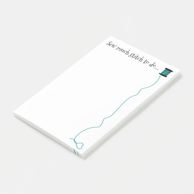 Bloco Post-it Aqua Sewing engraçado do design (Inclinado)