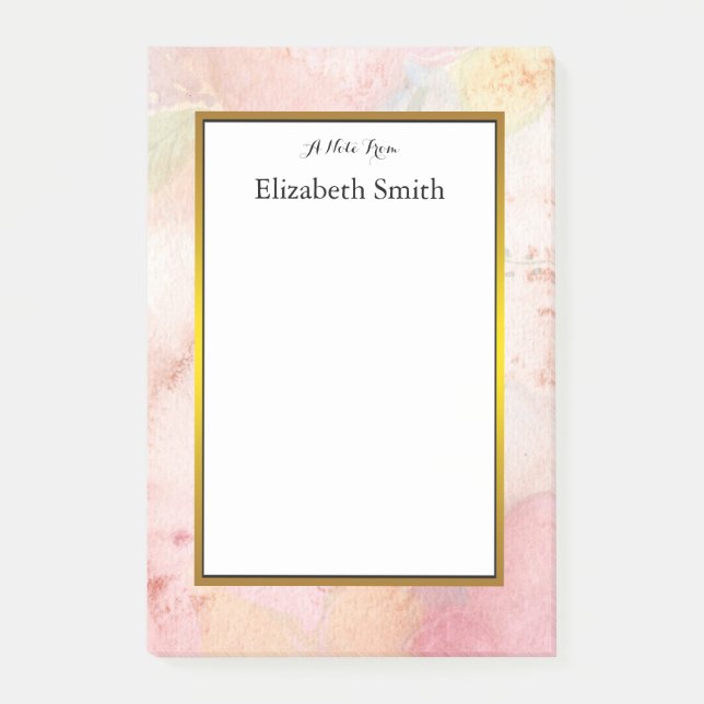 Bloco Post-it Aquarela Elegante Personalizada (Frente)