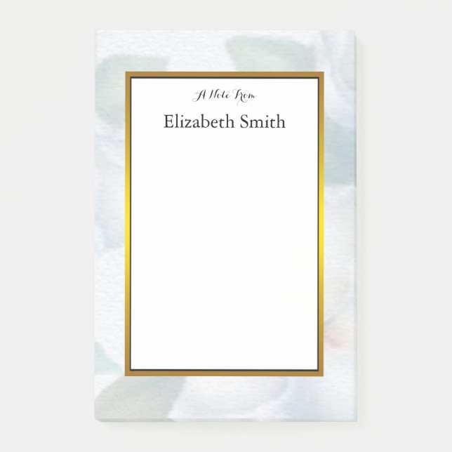 Bloco Post-it Aquarela Elegante Personalizada (Frente)