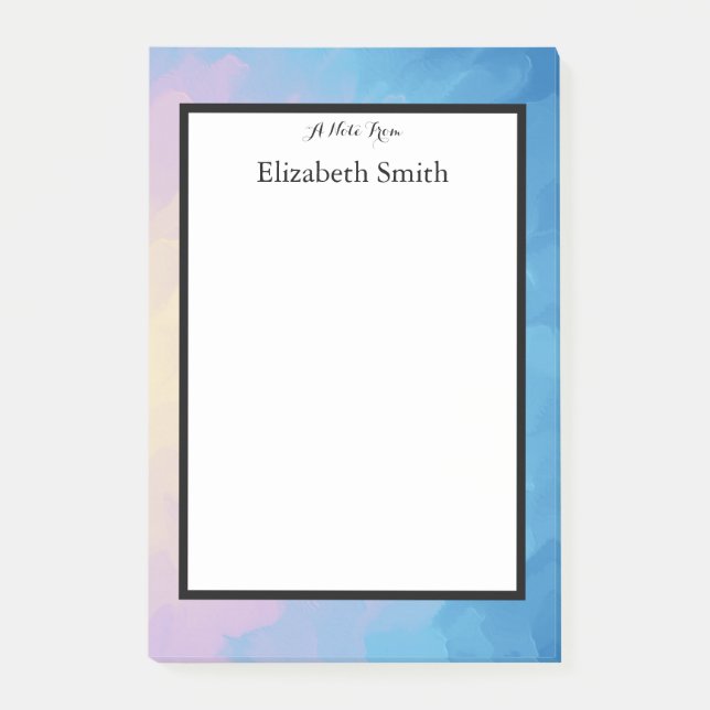 Bloco Post-it Aquarela Elegante Personalizada (Frente)