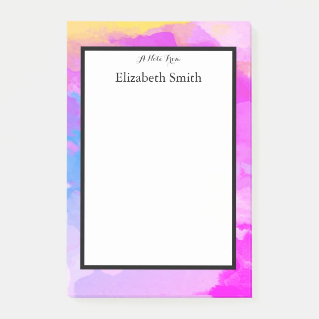 Bloco Post-it Aquarela Elegante Personalizada (Frente)